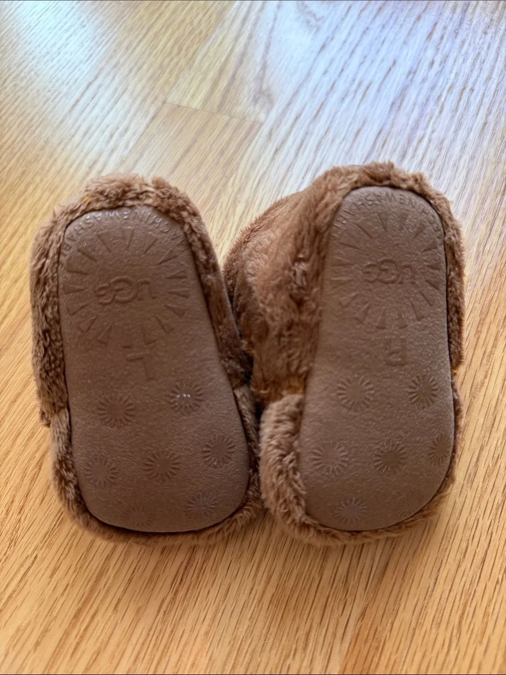 UGG Bixbee Baby Plush Chestnut Fuzzy Slippers